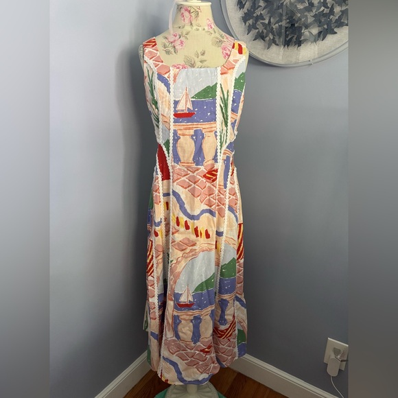Christian Lacroix Multicolor Scenic Midi Dress - Picture 1 of 8